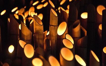 velas de bambú para jardín